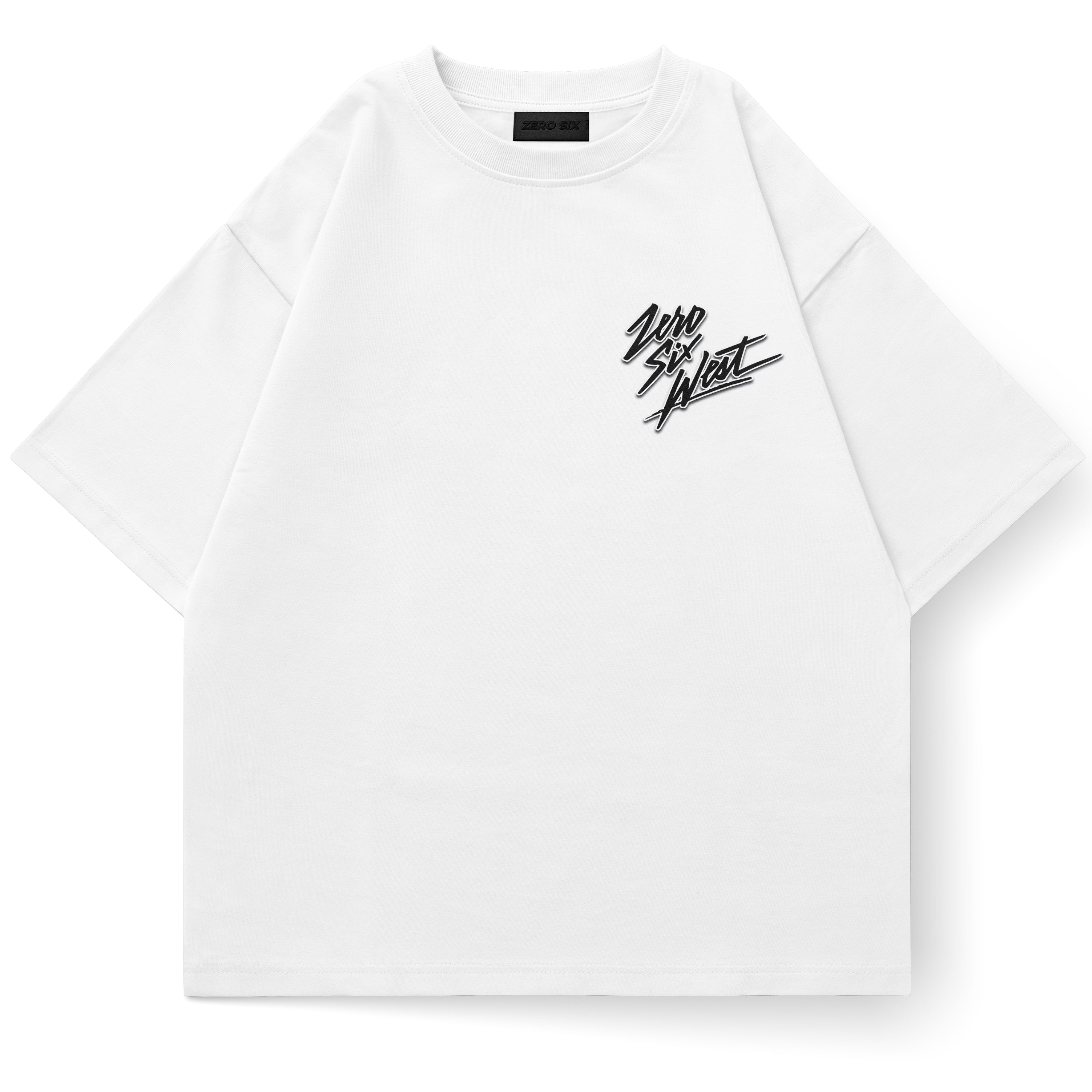SLASH TEXT TEE - WHITE