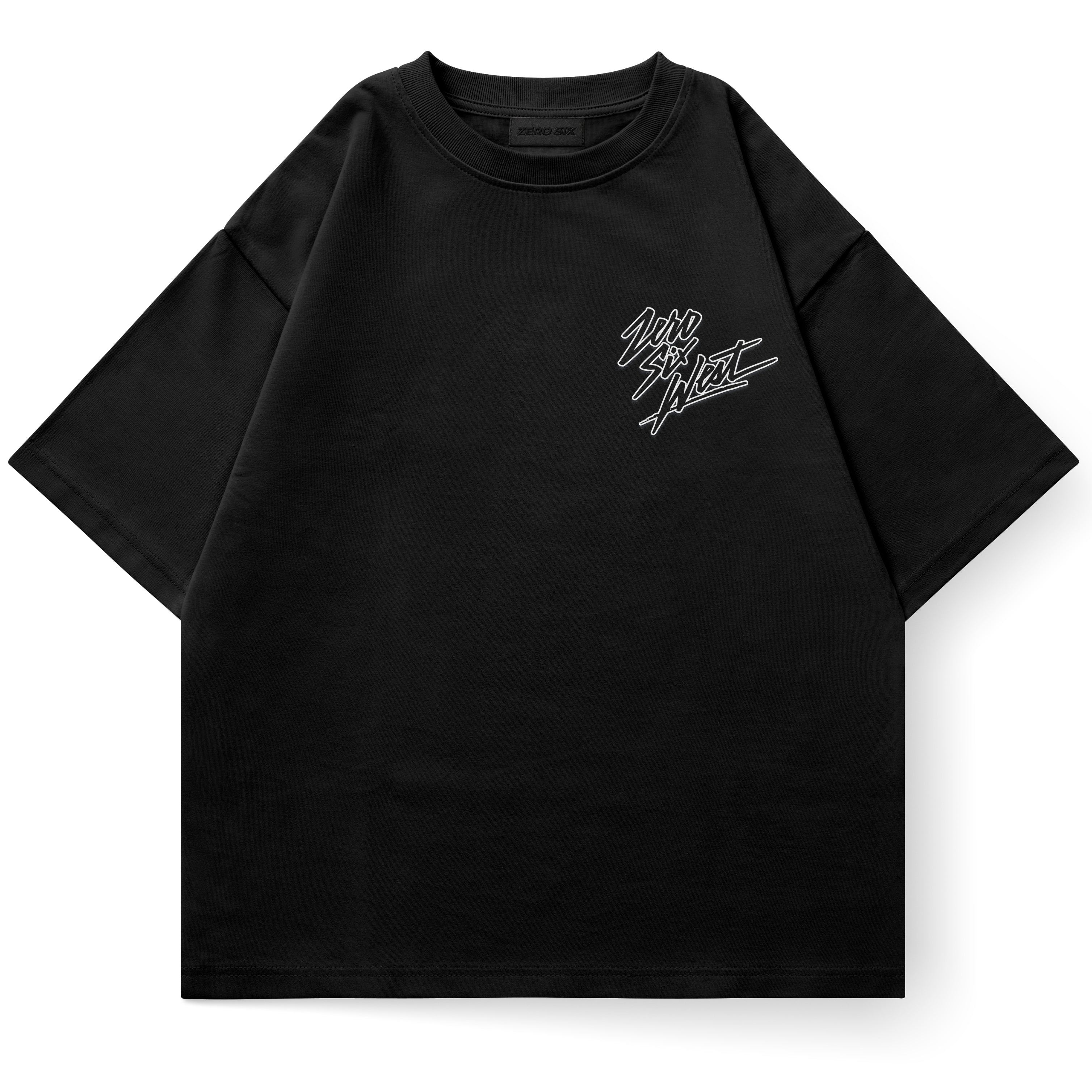 SLASH TEXT TEE - BLACK