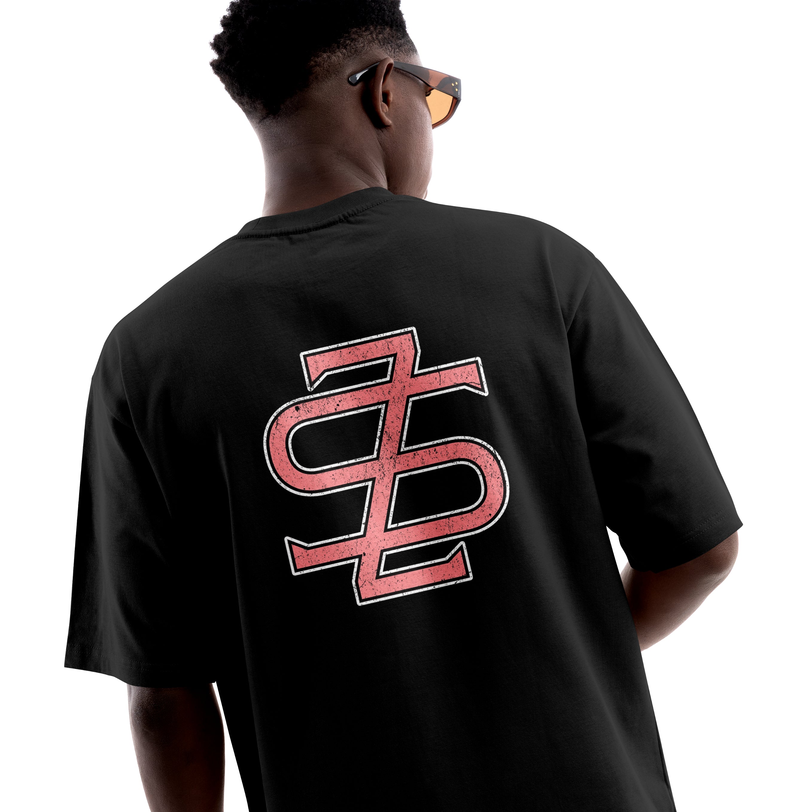 COLLEGE BACK PRINT TEE - BLACK