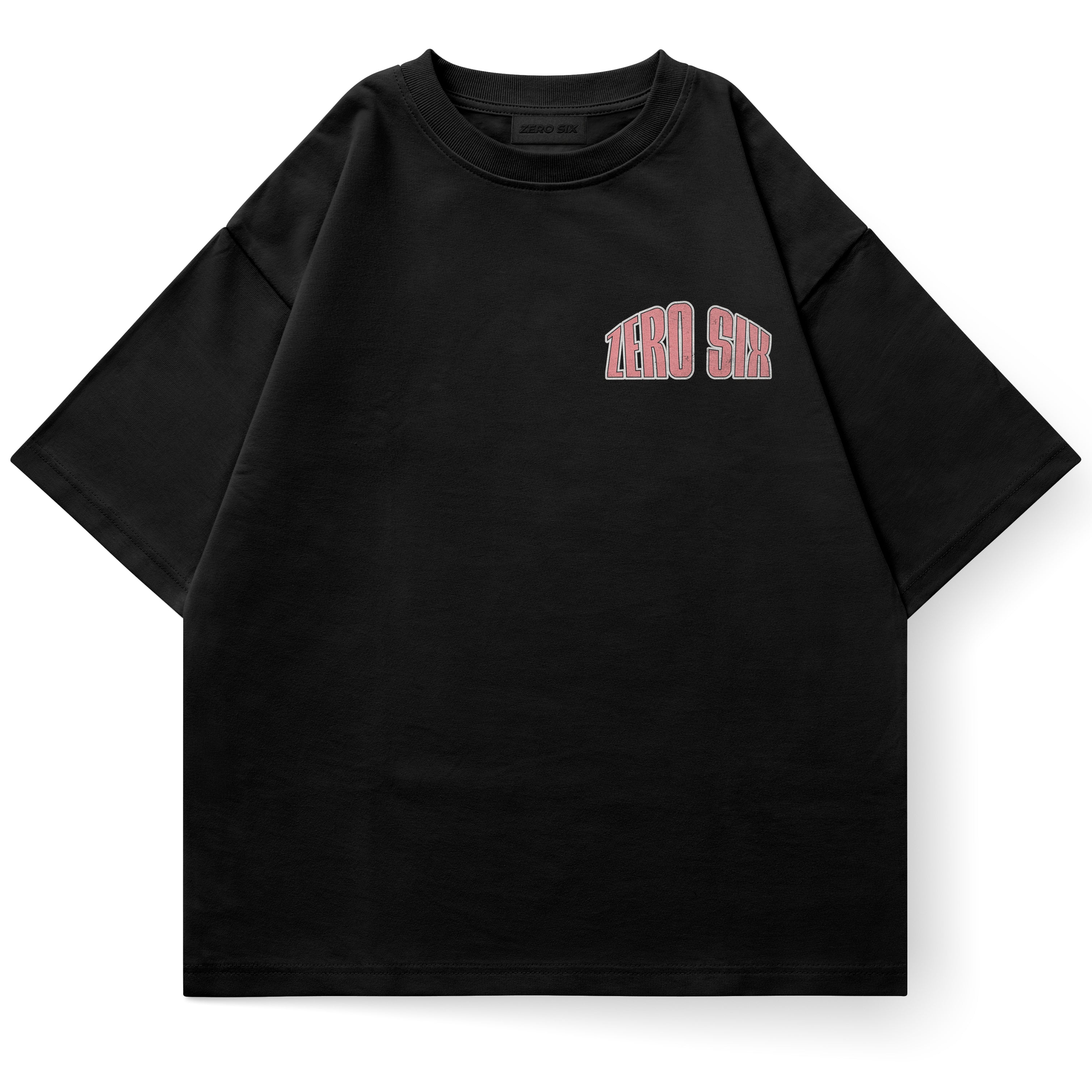 COLLEGE BACK PRINT TEE - BLACK