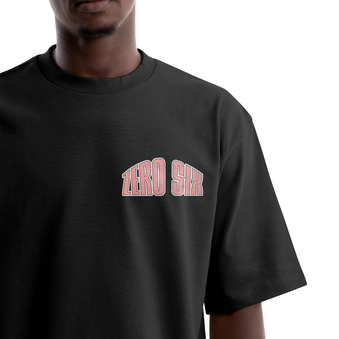 COLLEGE BACK PRINT TEE - BLACK