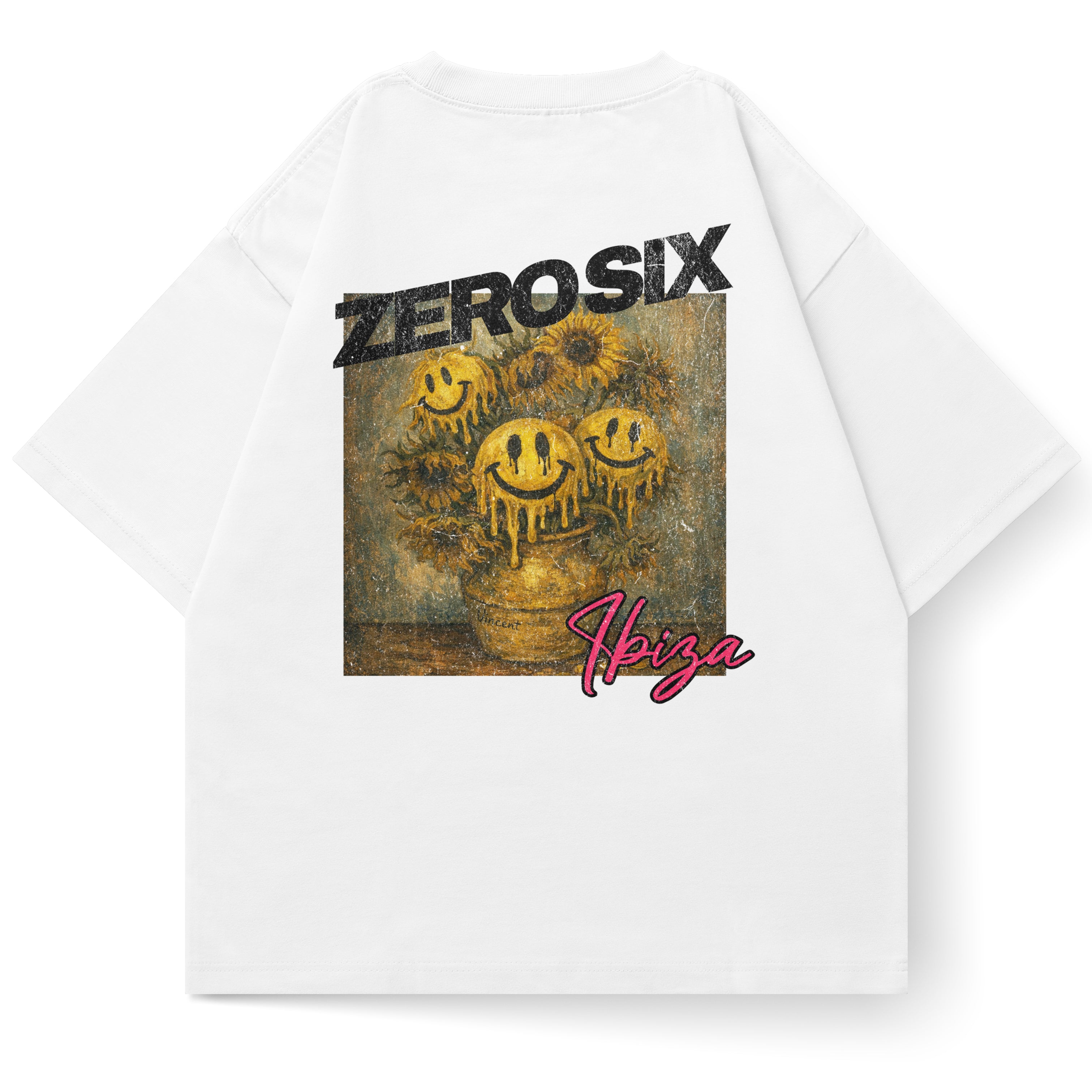 ACID ART FLOWERS TEE - WHITE