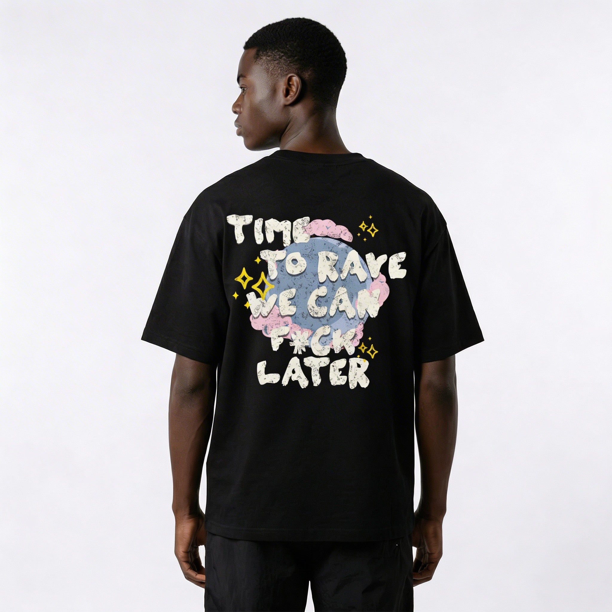 TIME TO RAVE TEE - BLACK
