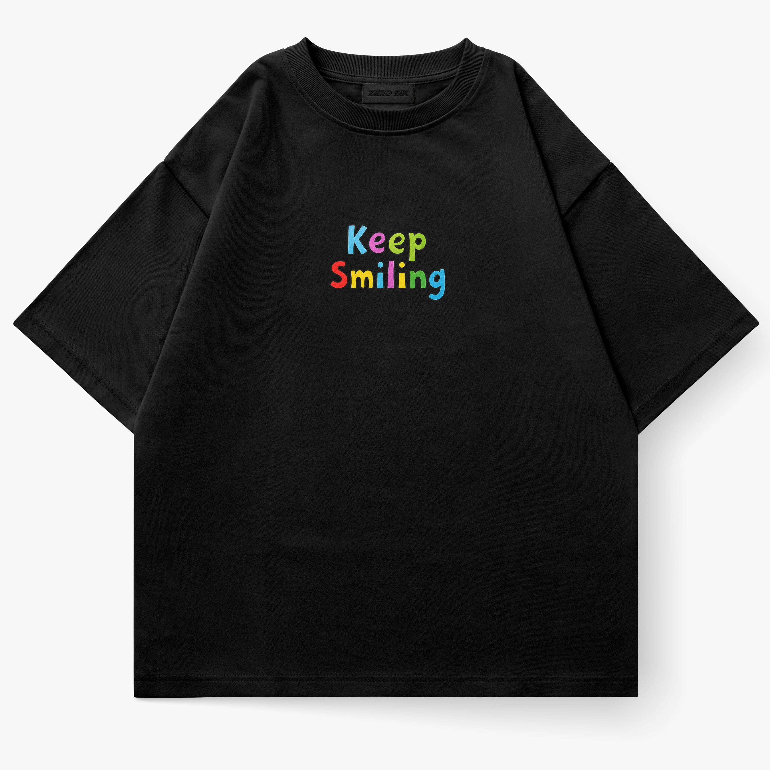 KEEP SMILING TEE - BLACK