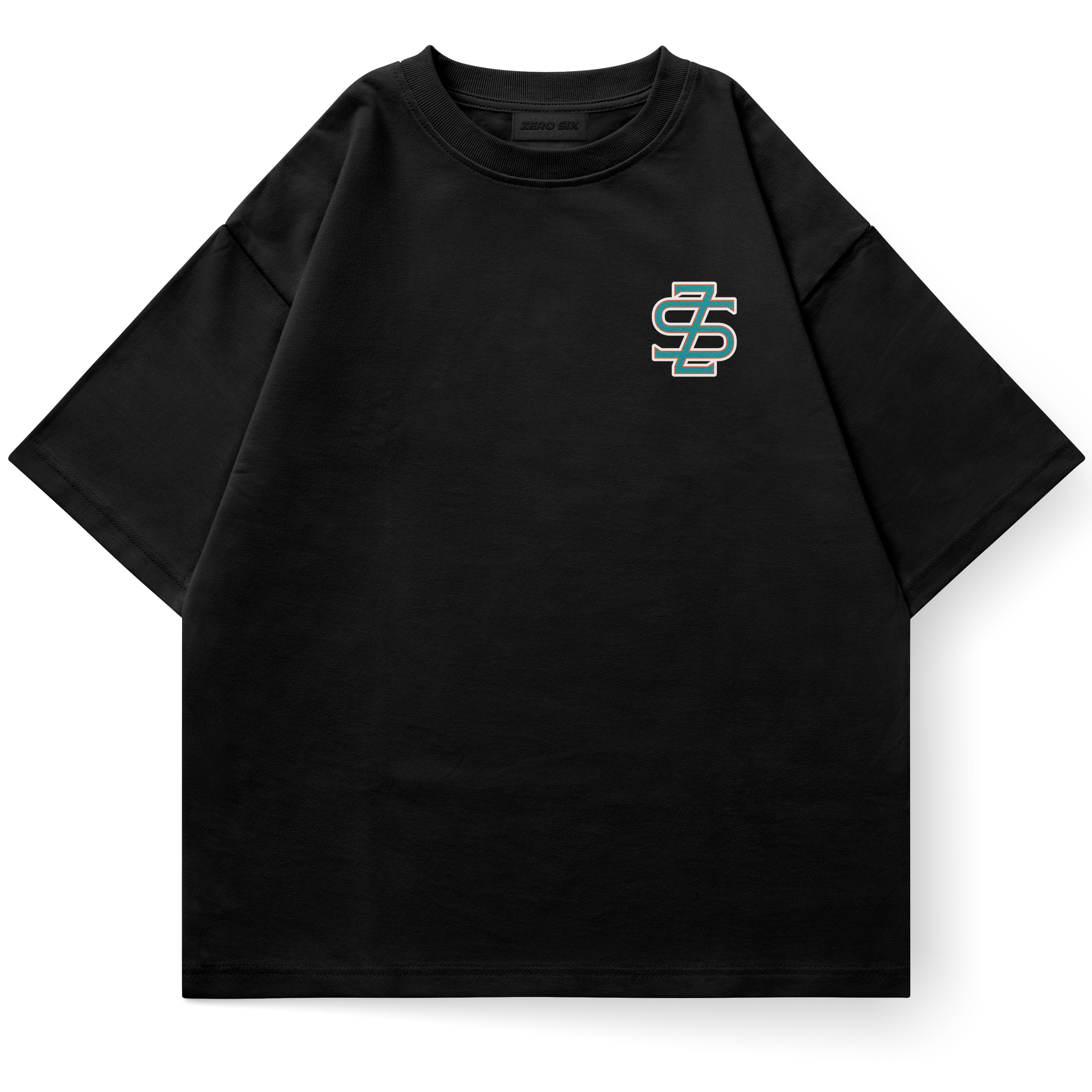 SCRAMBLED PRINT TEE - BLACK